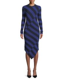 Altuzarra Whistler Asymmetric Wide-Stripe Fitted Knit Dress   Neiman at Neiman Marcus